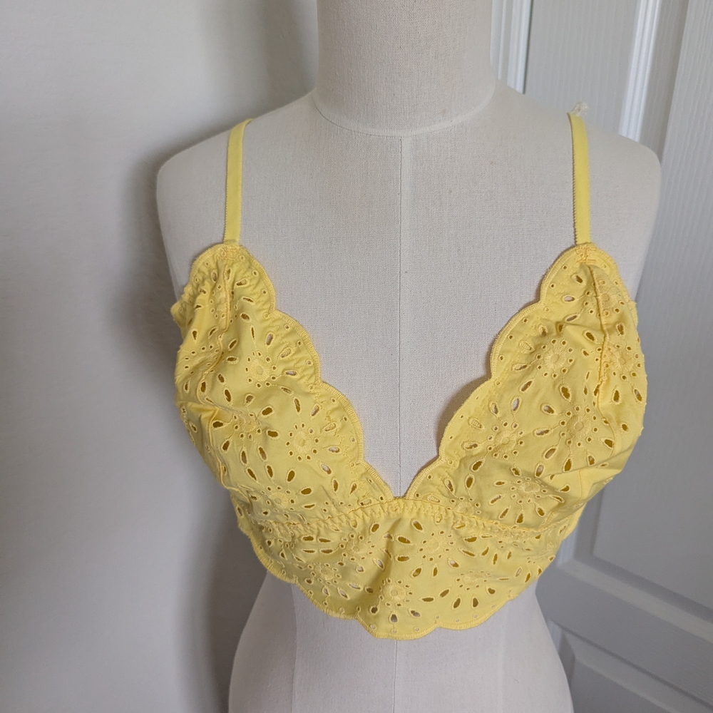 Yellow Eyelet Bralette